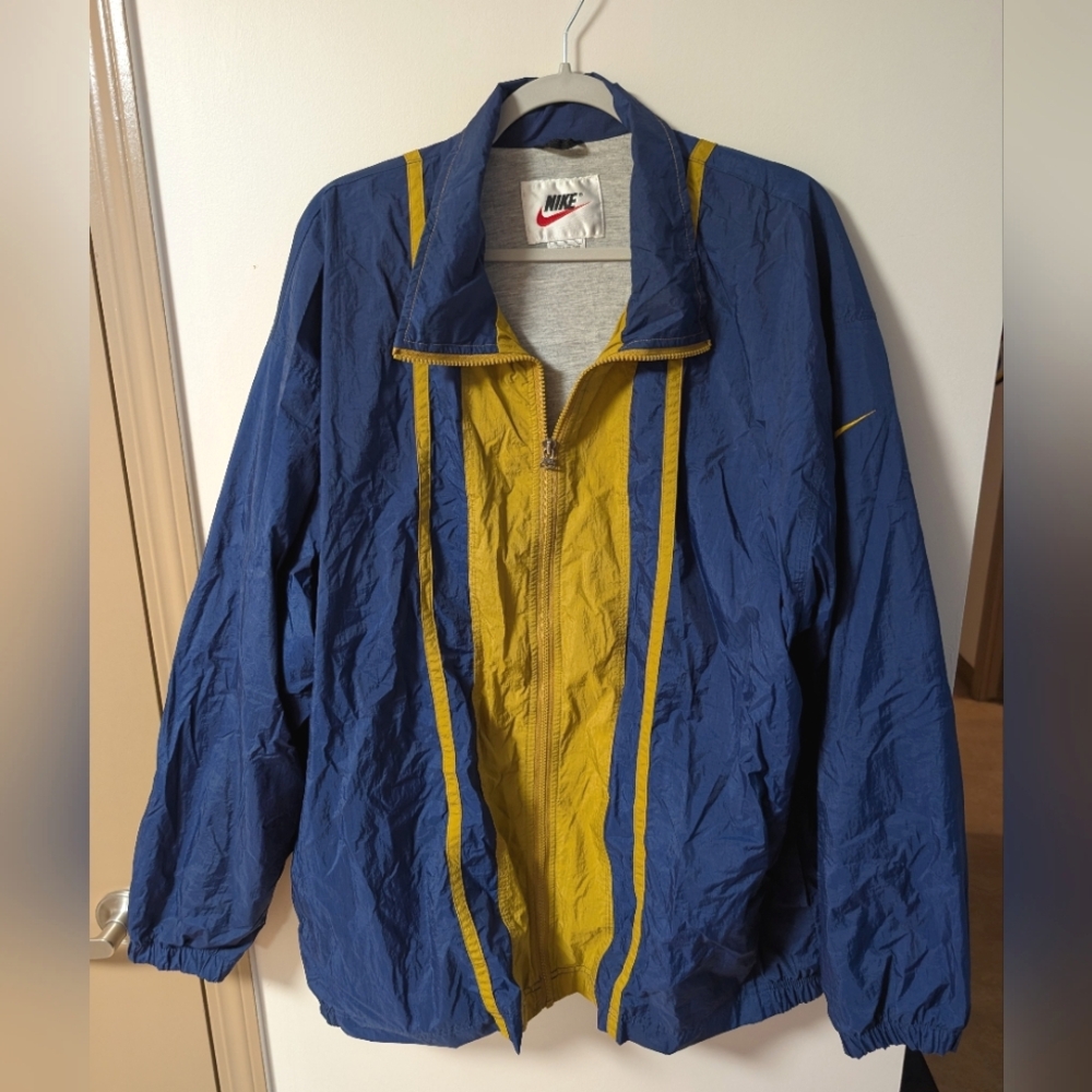 Nike Blue and Yellow Windbreaker Lightweight Jacket